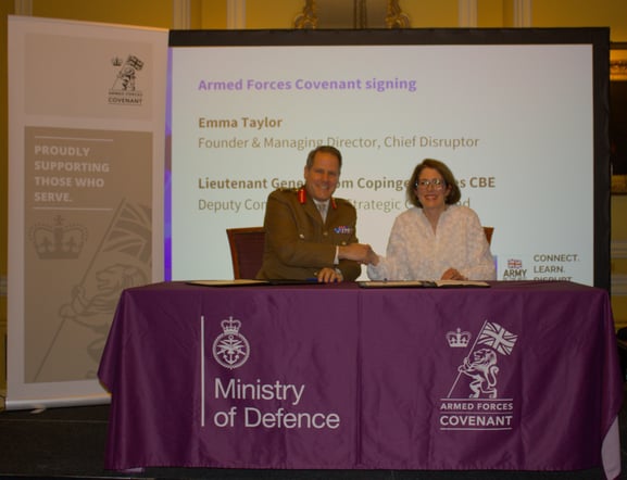 Armed Covenant Signing, Emma Taylor, Tom Copinger-Symes
