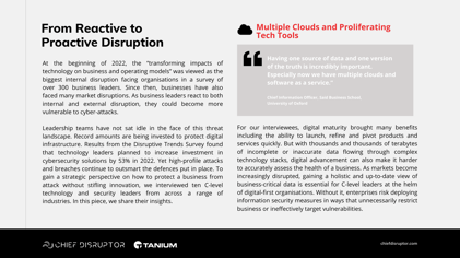 From Reactive to  Proactive Disruption
